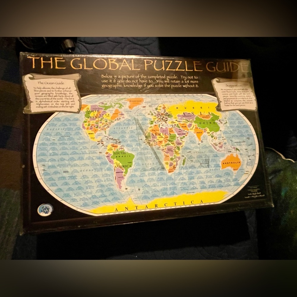 New The Global Puzzle Guide 600 piece puzzle. pcs shape like countries & states